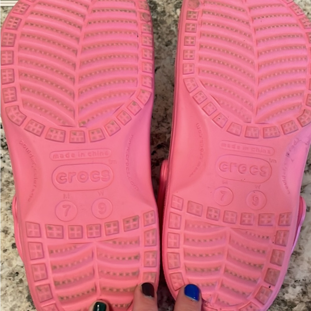 Pink crocs